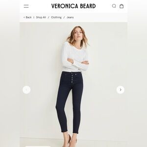 Veronica Beard High Rise Dark Blue Jeans Debbie 10” skinny size 24